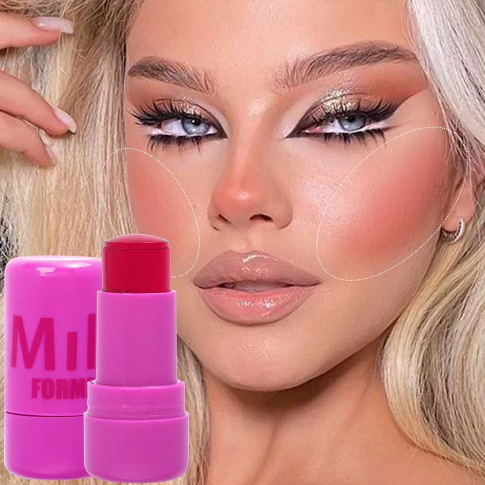 pack of 4 Cheek Lip Tinted Moistured Blush Stick Eyes Cheek Lip Brighten Cream Water Jelly Tint Stick Matte Contour Makeup