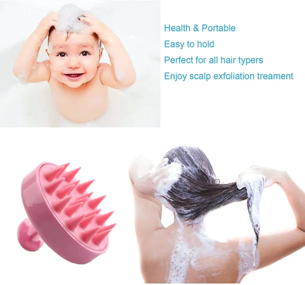 1 Piece Scalp Shampoo Massager Brush | Scalp Hair Scrubber With Soft Bristles For All Type Of Hairs ( Random Color ) view 5