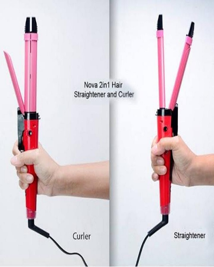 2 in 1 Nova Hair Straightener and Curler Hair Straightener + Curler Versatile Styling Tool for Straightening and Curling Hair buy online in Pakistan