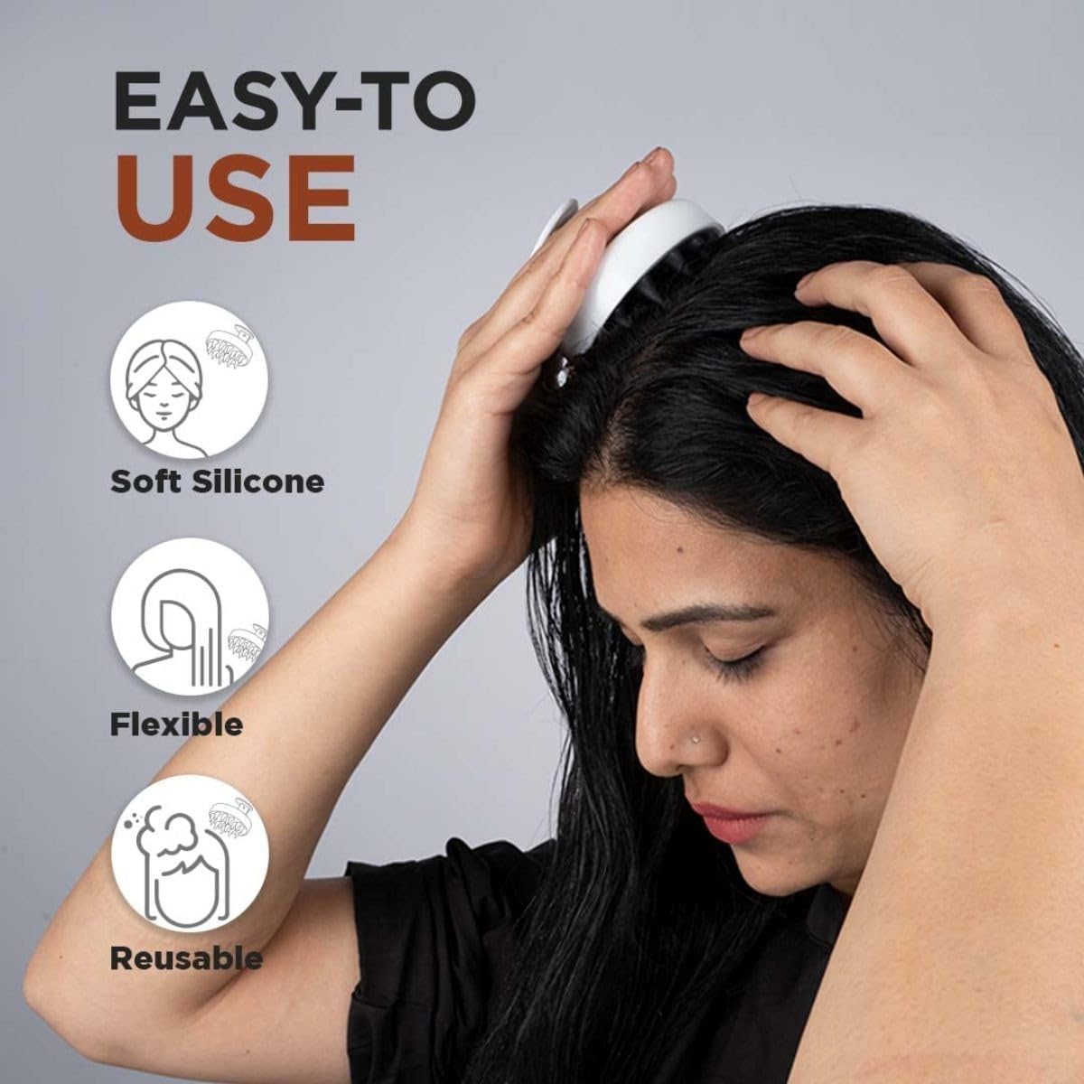 1 Piece Scalp Shampoo Massager Brush | Scalp Hair Scrubber With Soft Bristles For All Type Of Hairs ( Random Color ) view 4