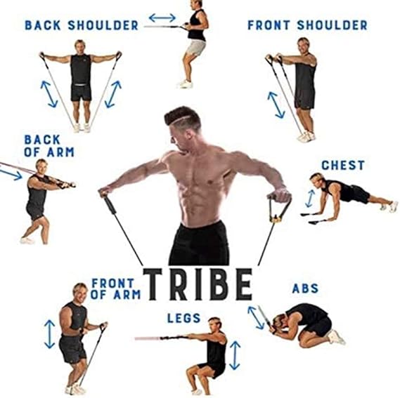 11 Piece Power Resistance Band Set Strength Training Yoga Sports Fitness Band Equipment for Men and Women buy online in Pakistan