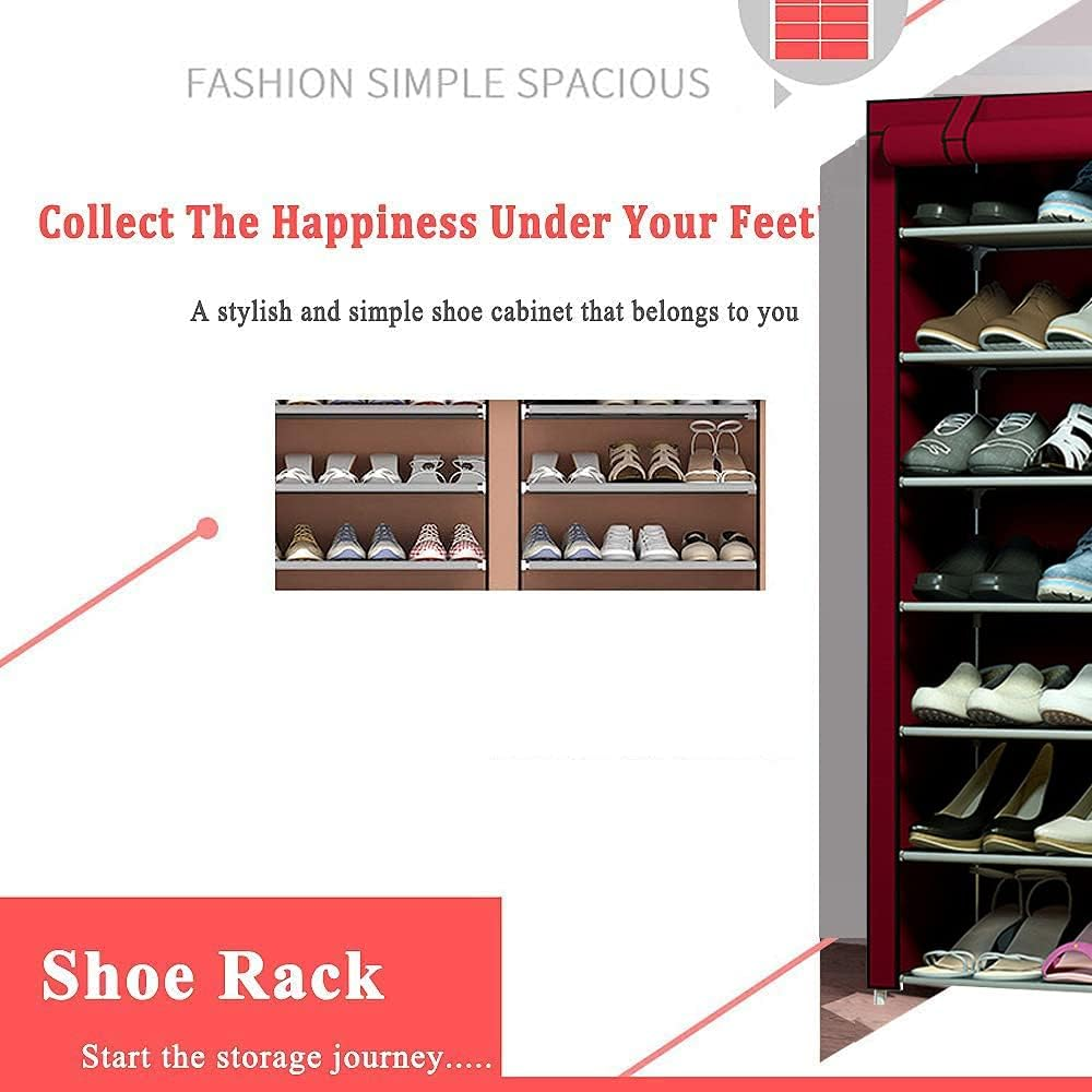 9 Layer Portable Waterproof & Dustproof Shoe Rack Non-woven Shoe Rack Storage Bag Closet Household Shoe Storage Rack Sto...