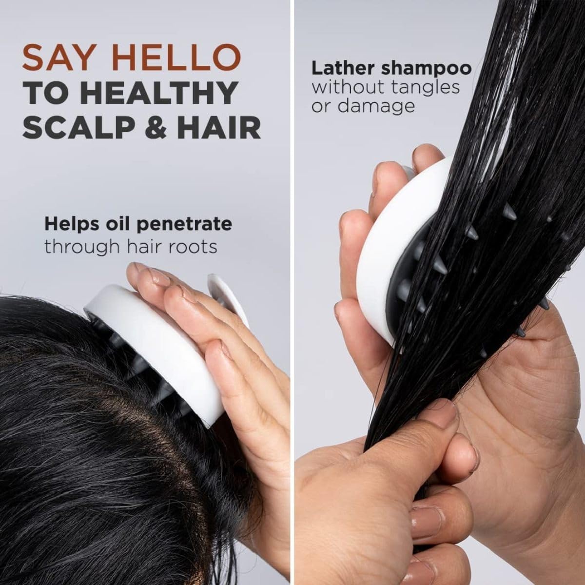 1 Piece Scalp Shampoo Massager Brush | Scalp Hair Scrubber With Soft Bristles For All Type Of Hairs ( Random Color ) view 3
