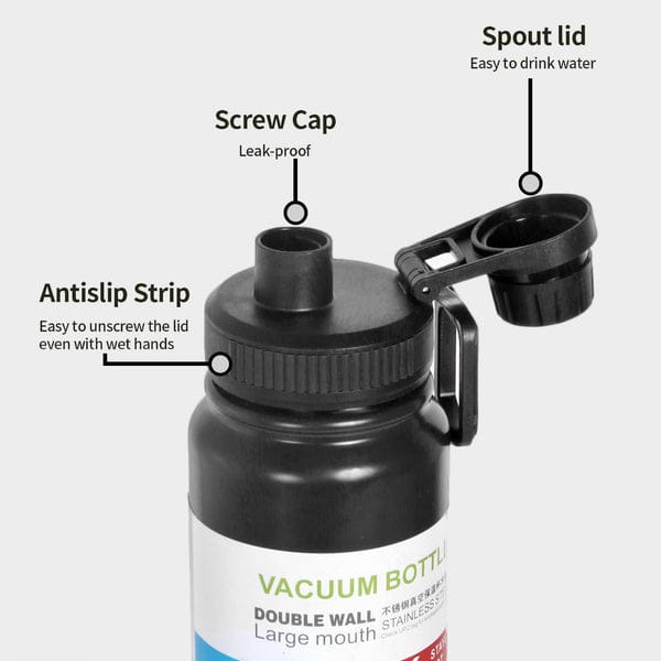 Vacuum Insulated Double Wall Stainless Steel Water Bottle/Sports Kettle Hot & Cold, Leak & Sweat Proof Thermos Flask 1000ml (Random Color) view 4
