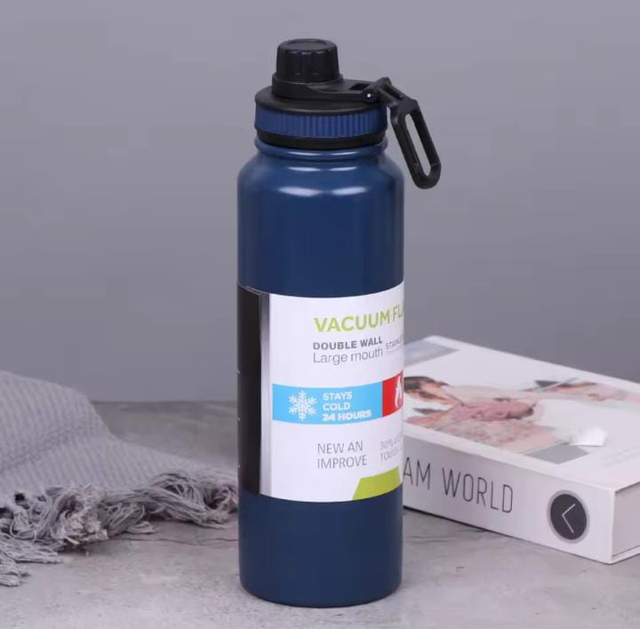 Vacuum Insulated Double Wall Stainless Steel Water Bottle/Sports Kettle Hot & Cold, Leak & Sweat Proof Thermos Flask 1000ml (Random Color) view 2