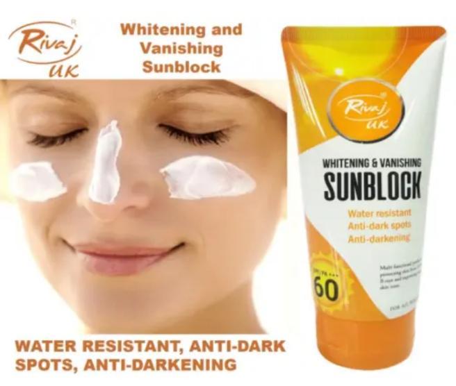 Rivaj Sunblock Whitening & Vanishing SPF60 Ideal for all skin types 150ml