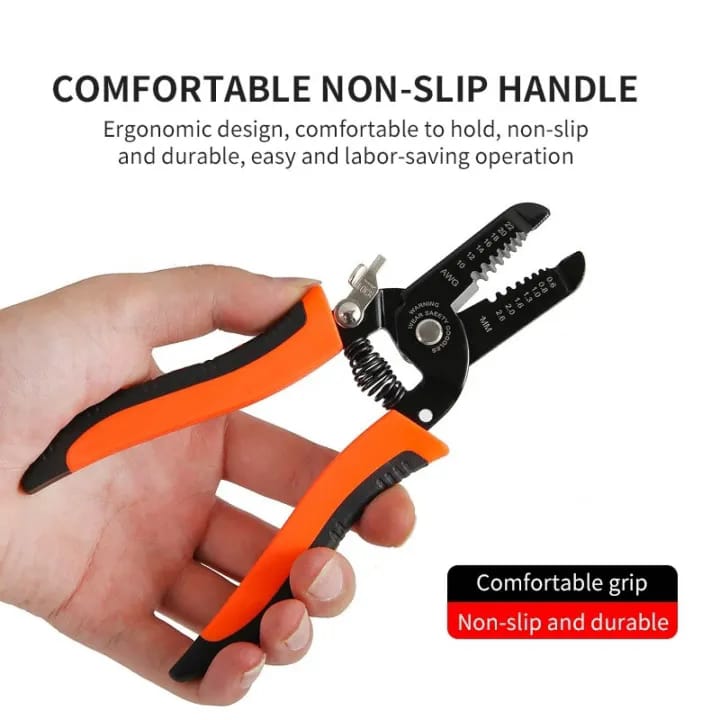 Stripping Pliers, Multifunctional Stainless Steel Wire Cable Stripping Pliers Cutting Tool Wire Cutter, Long-Nose Multi-Purpose Electrician Tool ( Random Color ) buy online in Pakistan