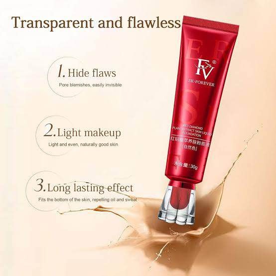 Fv Foundation Waterproof With Medium Coverage, Oil-free & Long Lasting, Matte orever Foundation For Oily/normal Skin, Forever Liquid Makeup Foundation For Face, 30g Ivory buy online in Pakistan