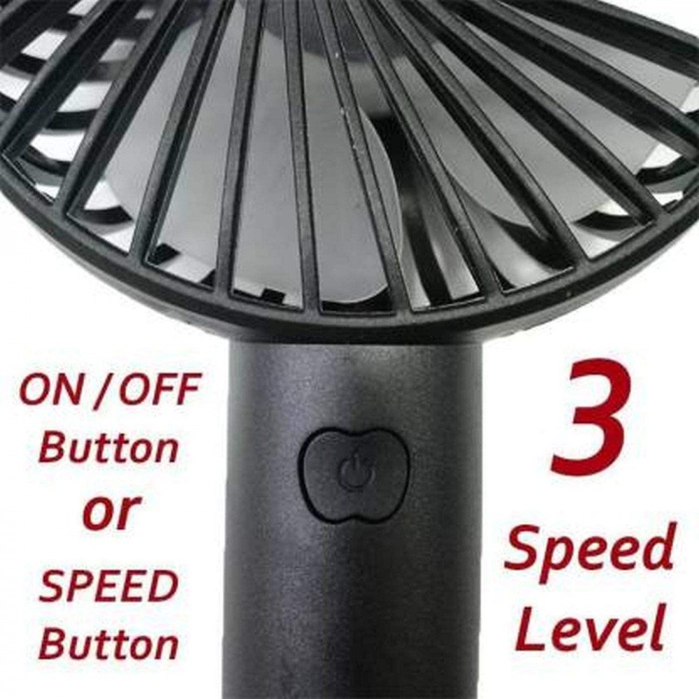 Portable USB Rechargeable Fan | Handheld 3 Speed Strong Wind Electric Small Mini Cooling Fan (random color) buy online in Pakistan