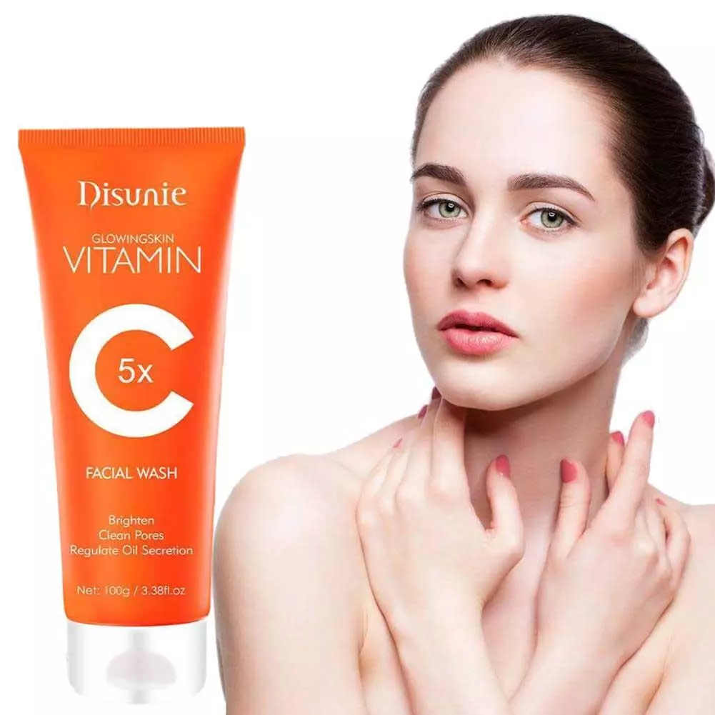 Disunie Vc Facial Wash Cleanser Oil Control Anti-acne Glowing Collagen Deep Clean | Disunie Glowing Skin Vitamin C Facial Wash | 100 Gram view 2