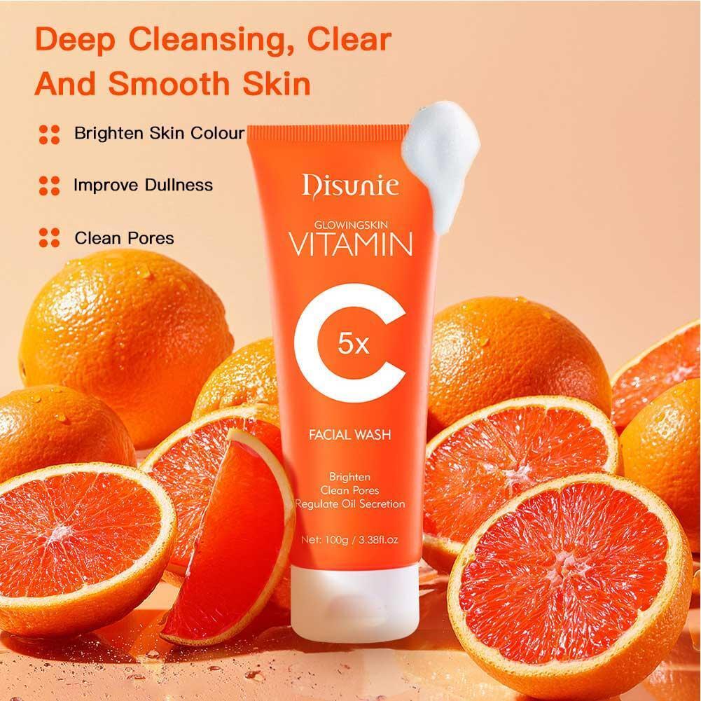 Disunie Vc Facial Wash Cleanser Oil Control Anti-acne Glowing Collagen Deep Clean | Disunie Glowing Skin Vitamin C Facial Wash | 100 Gram view 5