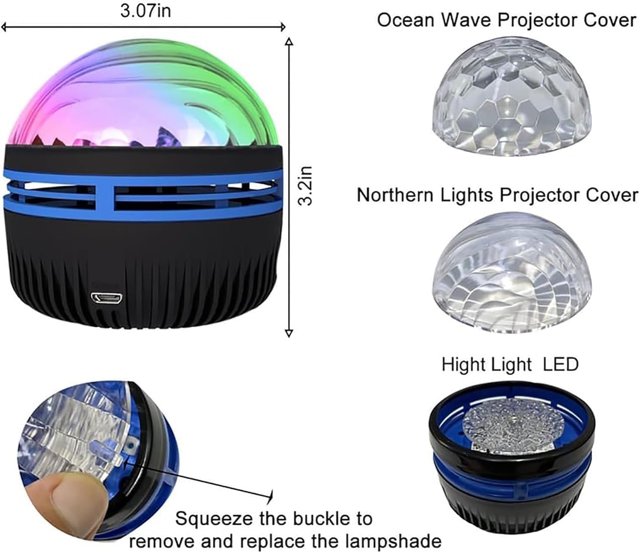 LED Starry Galaxy Projector Night Light Rotating Star Moon Lamp Bedroom Aurora Projector Light Atmosphere Decor Lamps Gift Light ( With Remote ) buy online in Pakistan