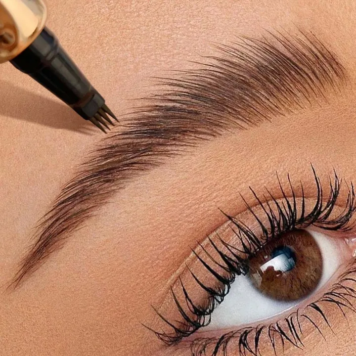 ( Tattoo brow) 4 Points Tip Tattoo Pen | 4 Tip Tattoo Eyebrow Pen | Eyebrow Pencil Creates Natural Makeup Effect thumbnail 5