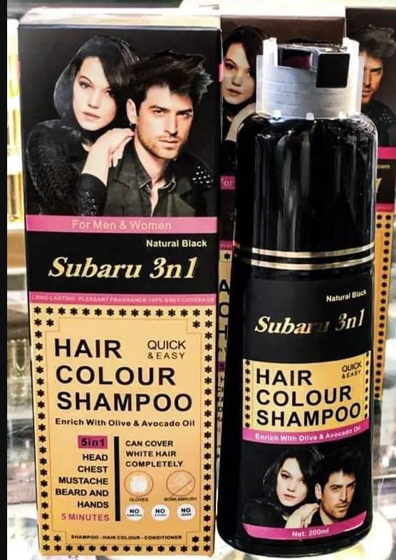 Subaru 3 in 1 Black Hair Color Shampoo | Hair Color Shampoo For Men & Women | Best Quality Shampoo - 200 ml view 5