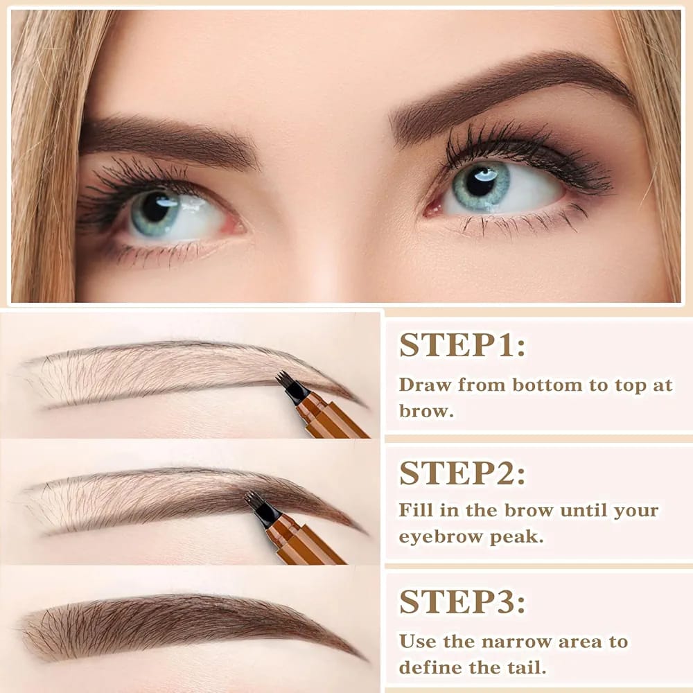( Tattoo brow) 4 Points Tip Tattoo Pen | 4 Tip Tattoo Eyebrow Pen | Eyebrow Pencil Creates Natural Makeup Effect thumbnail 3