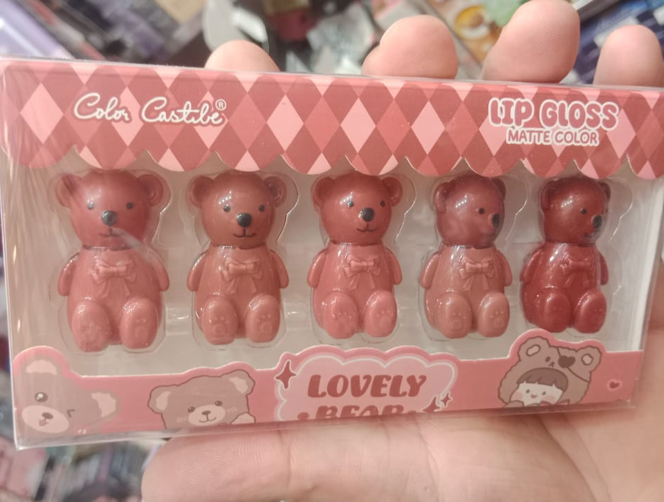 Pack Of 05 Matt Teddy Bear Lip Gloss | Lip Gloss For Girls | Lip Gloss For Women | Best Quality Lip Gloss ( Random Shades ) buy online in Pakistan