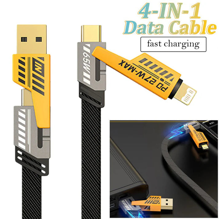 4-in-1 Multi USB Charging Cable – For IPhone and Type C | Fast PD Charger Cord for iPhone, iPad, Samsung, MacBook buy online in Pakistan