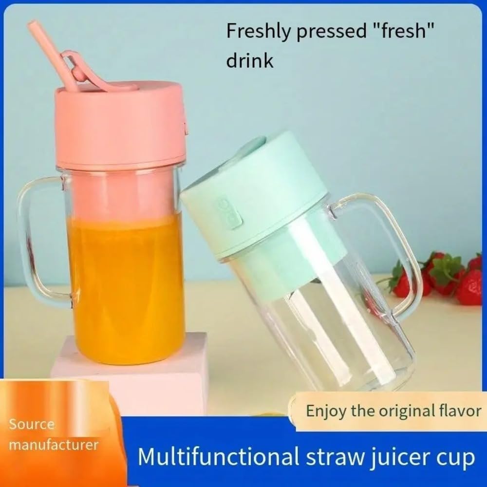 Crusher Juicer - Mug Shaped Portable Blender With Straw | Portable Blender,Juicer Portable Outdoor Juicing Cup | Home Mini Cordless Juicer - Random Color view 3