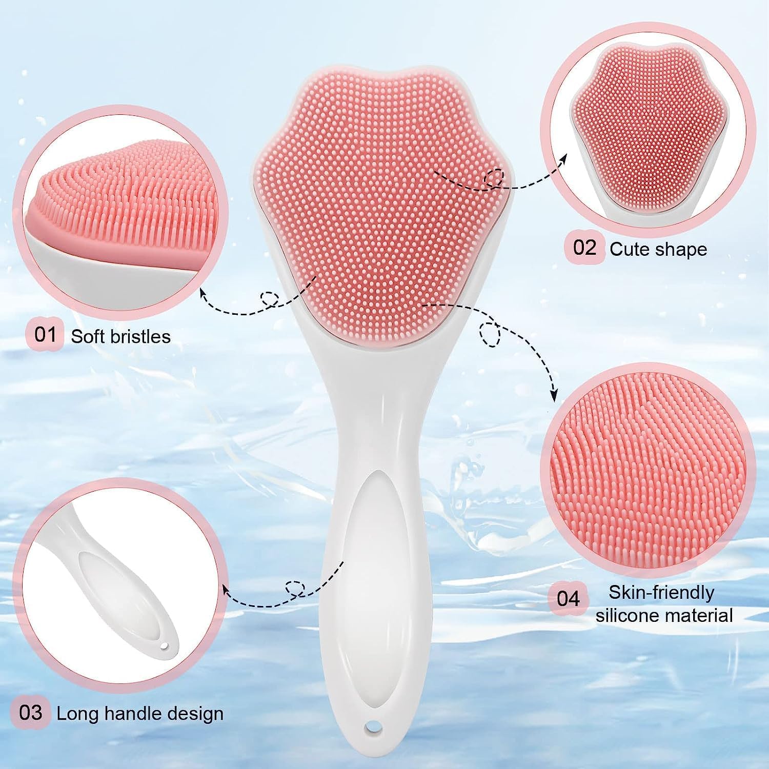 1 pcs Silicone Face Scrubber Exfoliating Brush, Manual Handheld Massager, Facial Cleansing and Blackhead Scrubber, Soft Bristles for Face Skincare (Random Color) view 4