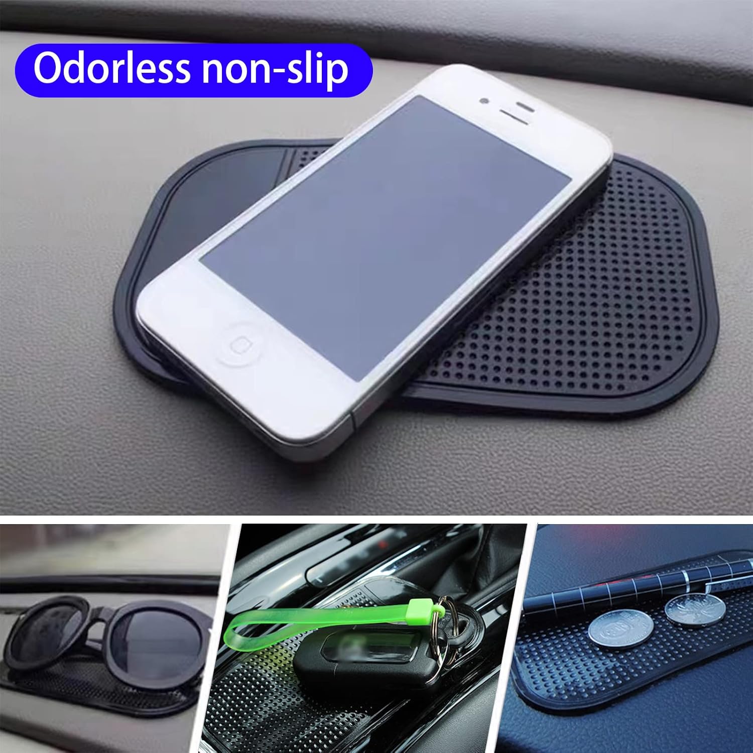 1 Pc Car Dashboard Sticky Pad | Anti-Slide Fixate Sticky Mat Pad for Car Dashboard | Anti-Slide Sticky Pad for Cell Phone, Keys, Glass, Mirrors (Black) buy online in Pakistan