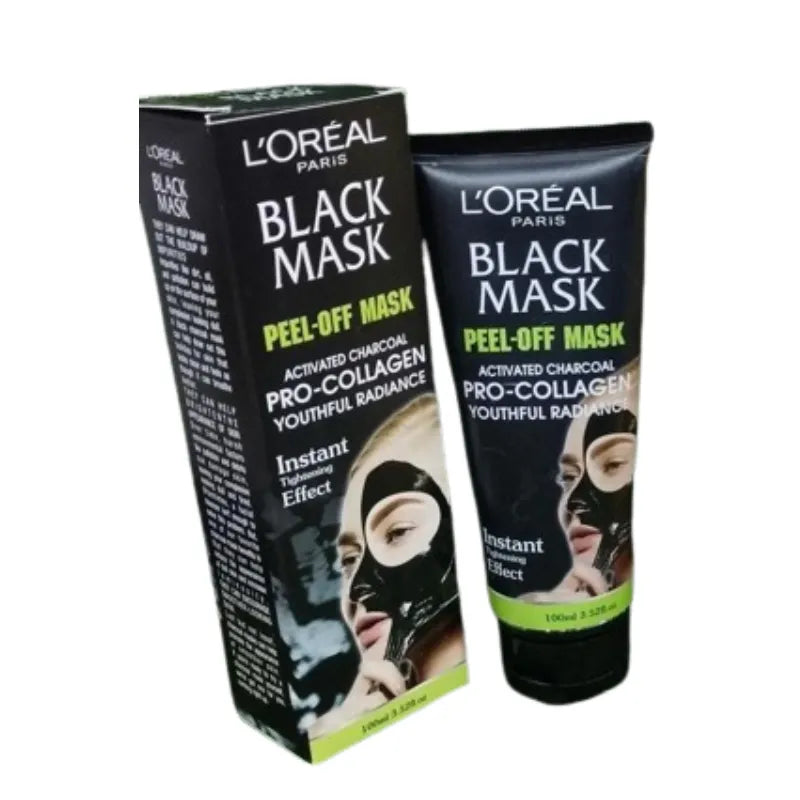 L'Oreal Paris Deep Cleansing Peel-Off Blackhead Remover Face Mask with Collagen – Pore-Minimizing, Purifying Formula for Smooth, Radiant Skin – 100ml Tube for All Skin Types