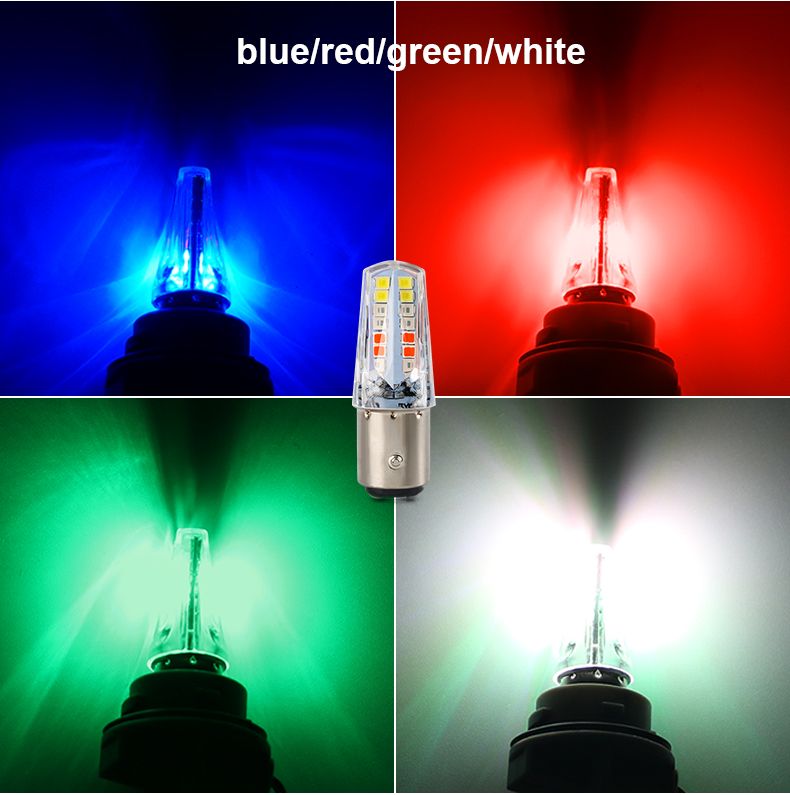 Pack of 2 – Headlight & Backlight Bulb | Yellow/White Beam + Red/Blue Flasher | Universal for All Bikes buy online in Pakistan