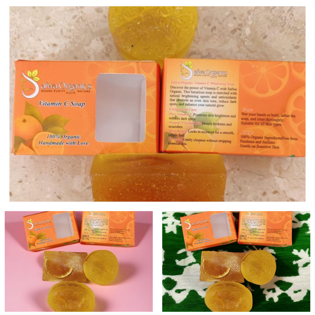 Safwa Organics Vitamin C Soap | Organic Handmade Glow Bar Soap | Best Quality Soap buy online in Pakistan
