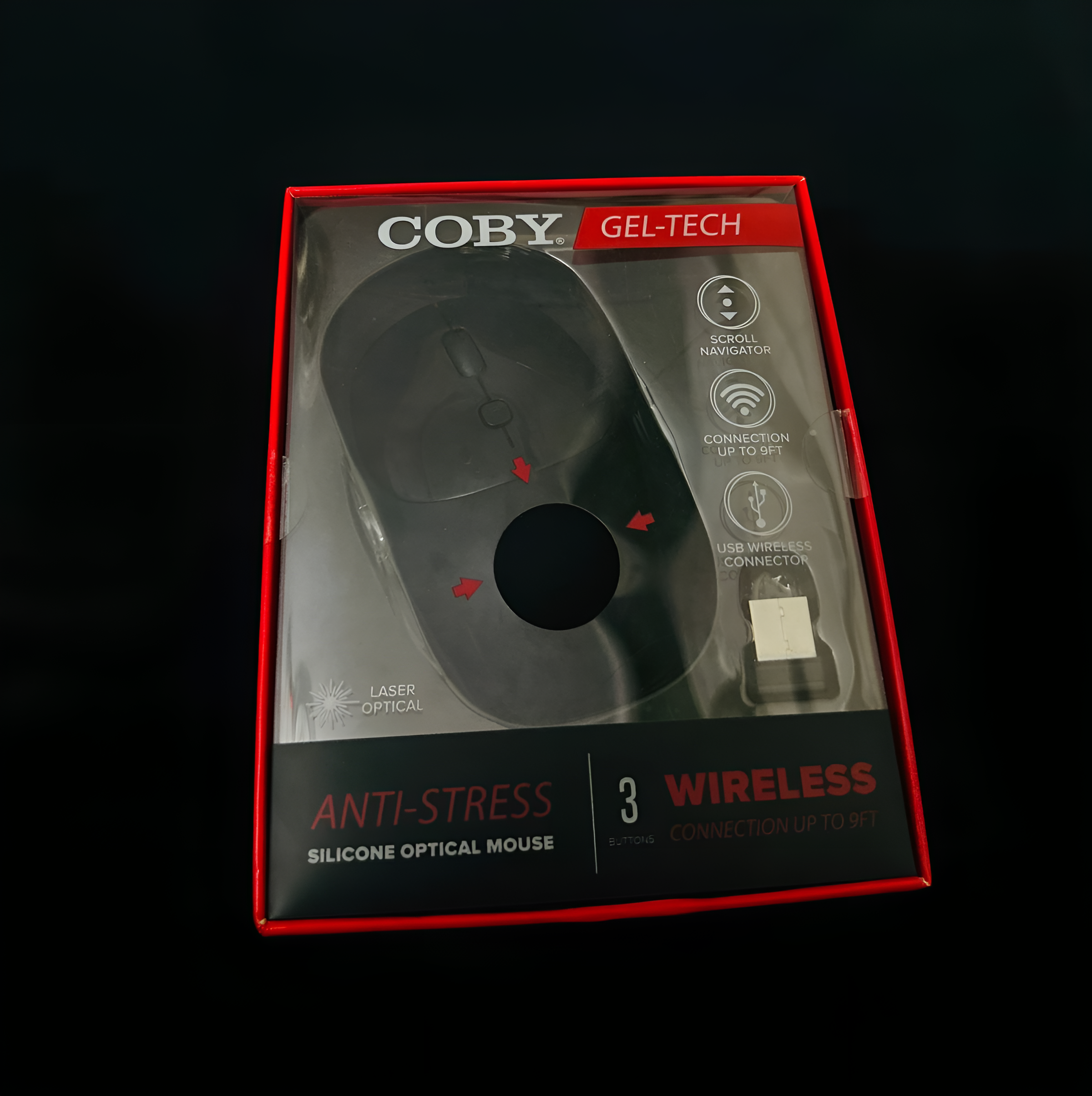 Computer / Laptop Mouse COBY Gel-Tech Anti-Stress Silicon Optical Wireless Mouse - (3-Button | Laser Optical | Wireless Range up to 9ft) buy online in Pakistan