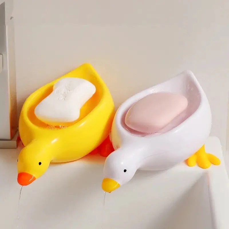 1 Pc Duck Soap Holder, Cute Soap Drying Rack, Kitchen Bathroom Shelf Floor Type Soap Holder, Portable Countertop Soap Organizer, Soap Case for Shower Bathroom Kitchen (random color) view 2