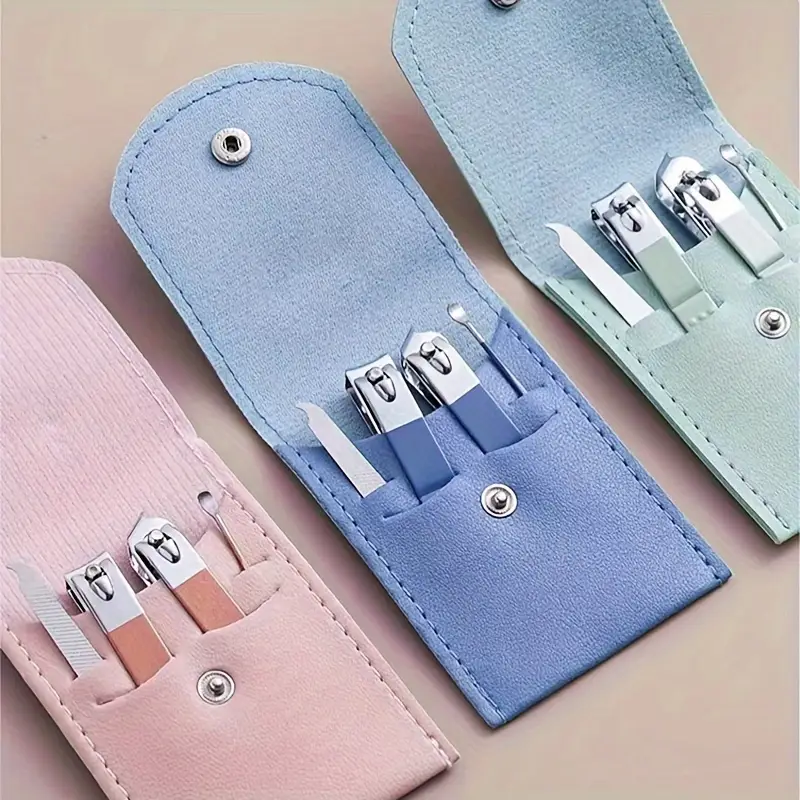 4 in 1 Professional Manicure Set 4-Piece Stainless Steel Nail Care Kit – Nail Clippers, Cuticle Nippers, Nail File &...