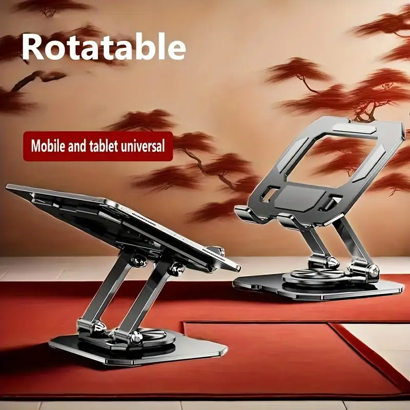 360° Rotating Metal Tablet & Mobile - Adjustable, Foldable, and Portable Desk Mount with Cooling Design for Phones,...