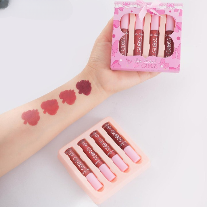 4-Piece Color Castle Bow Lip Gloss Set – Cute Bow Design, Vibrant Shades, Smooth & Glossy Finish buy online in Pakistan