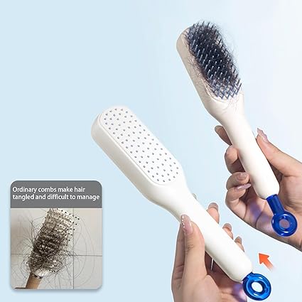 Magic Retractable Comb Self Cleaning Hair Brush Massage Anti-static Hair Smoothing Comb, Suitable for All Hair Types, Unisex (Random Color) buy online in Pakistan