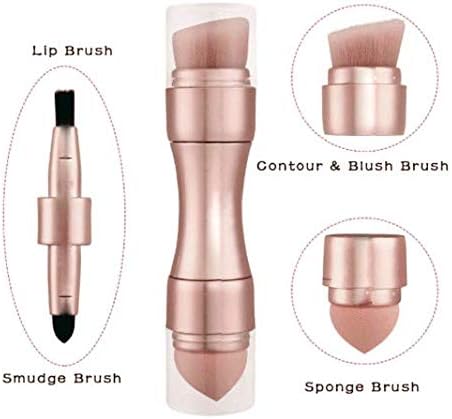 Max Factor x 4 in 1 makeup brush  Set Portable Mini Travel Makeup Brushes Makeup Brush Mini 4 in 1 Kit for Travel Cosmet...