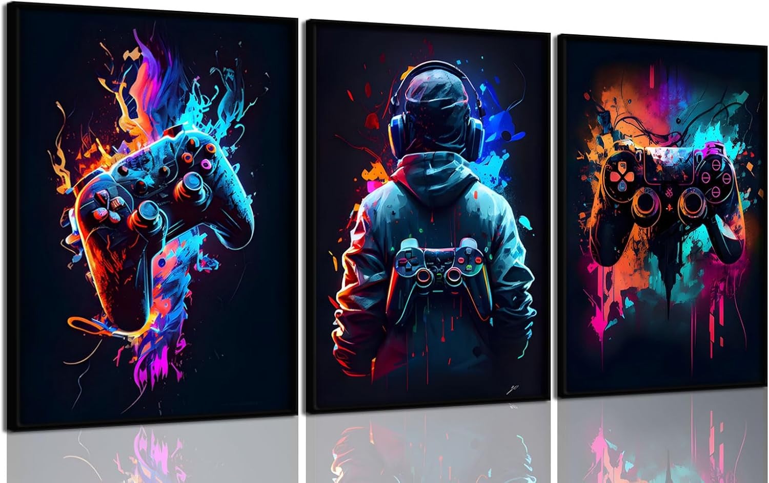 3Pcs Cool Gaming Wall Art Retro Video Game sticky phototiles wall frames buy online in Pakistan