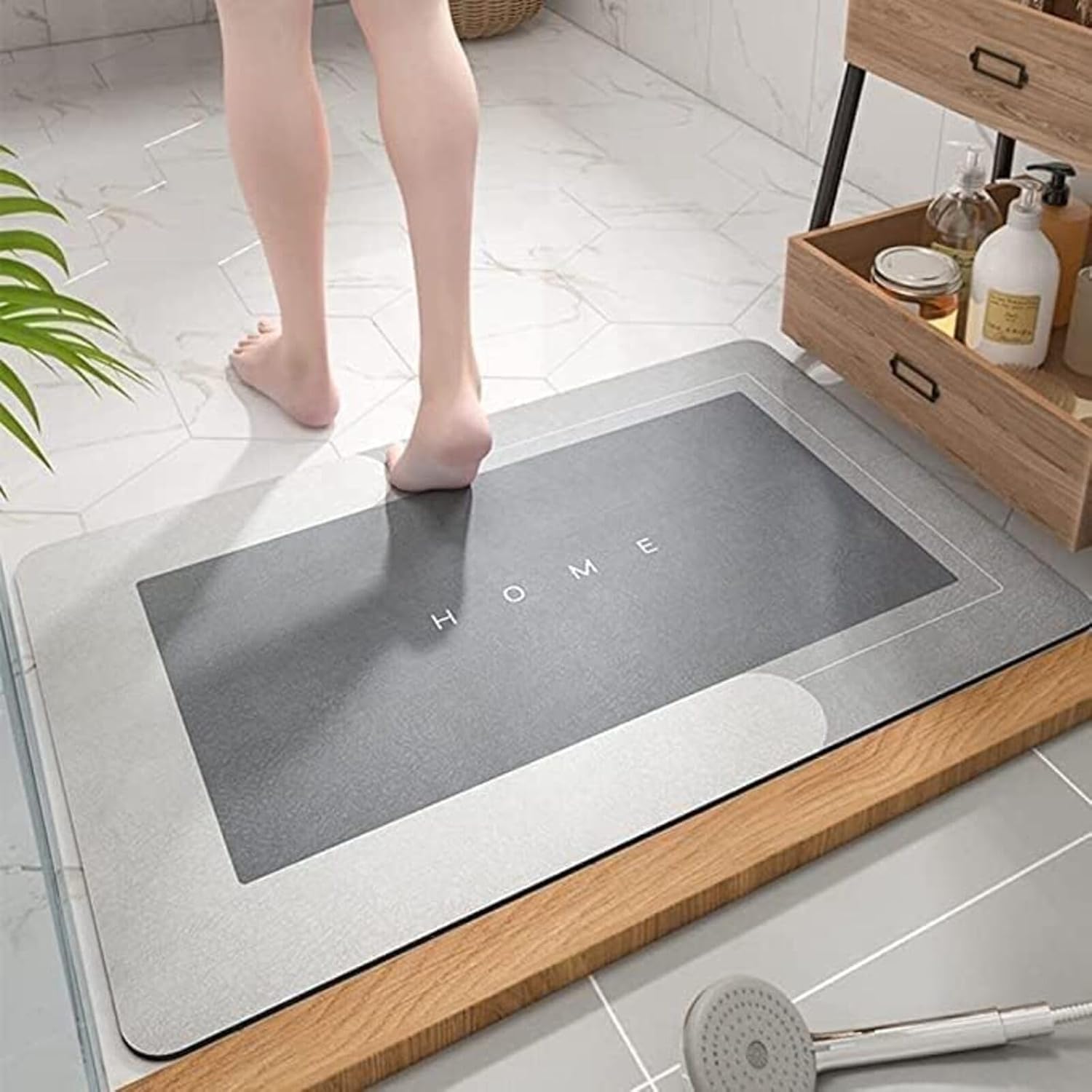 Super Absorbent, Quick-Drying Thin Bath Mat – Non-Slip, Stain-Resistant Bathroom Rug for Bathroom, Kitchen, Living Room...