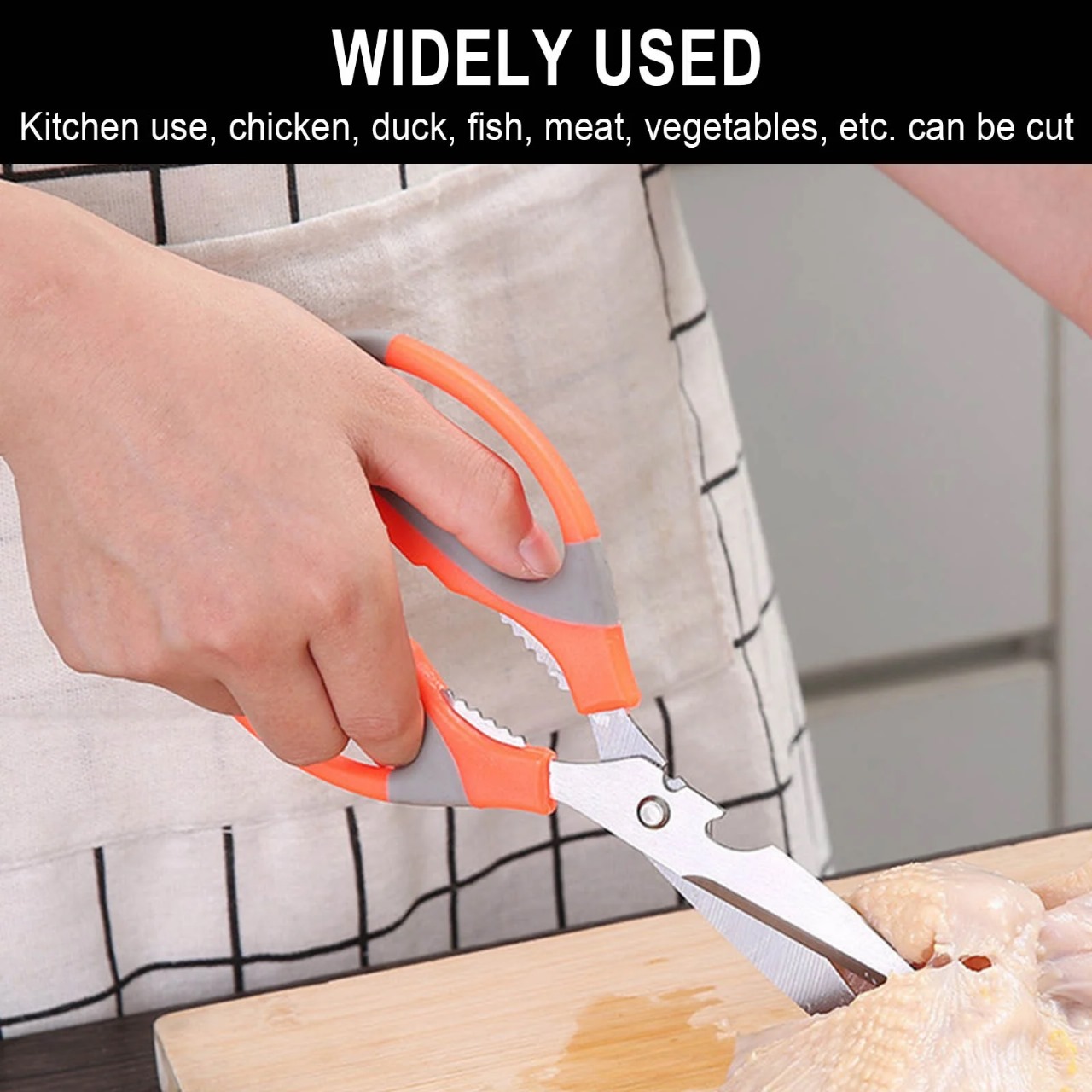 Multifunction Kitchen Scissors Heavy Duty Food Shears for Chicken Meat Vegetable Fish Herb Poultry Stainless Steel Cooking Scissors with Comfortable Handle view 3
