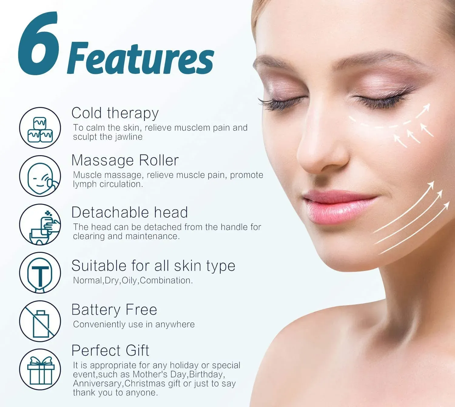 MARZAHAR Ice Roller for Face & Eye Puffiness Relief, Cold Gel Ice Face Roller Massager - Ice Roller Cool Roller For...