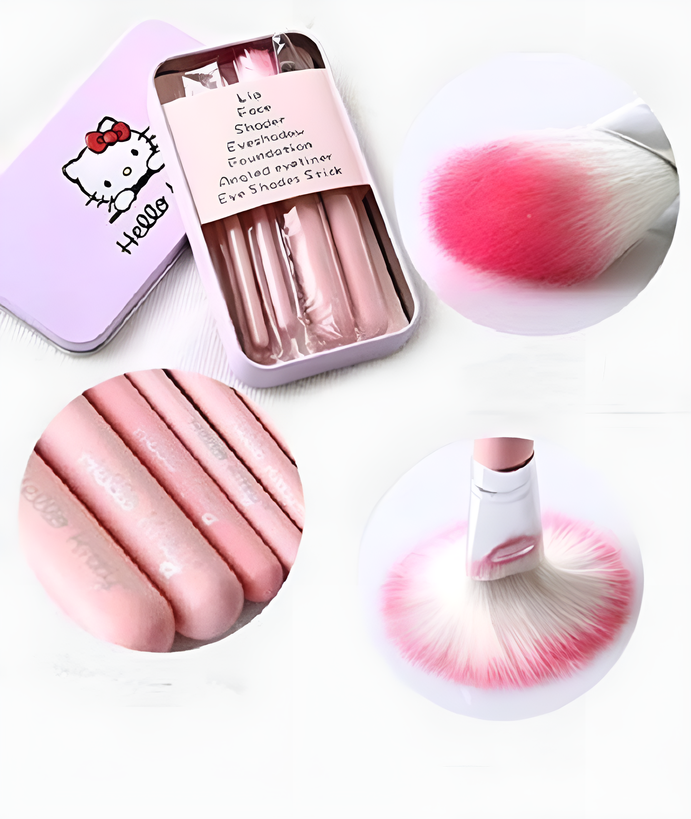 07 PCs Kitty Style Brushes  Makeup Brush Set | Complete Brush Kit for Professional and Beginner (Pink Color) buy online in Pakistan