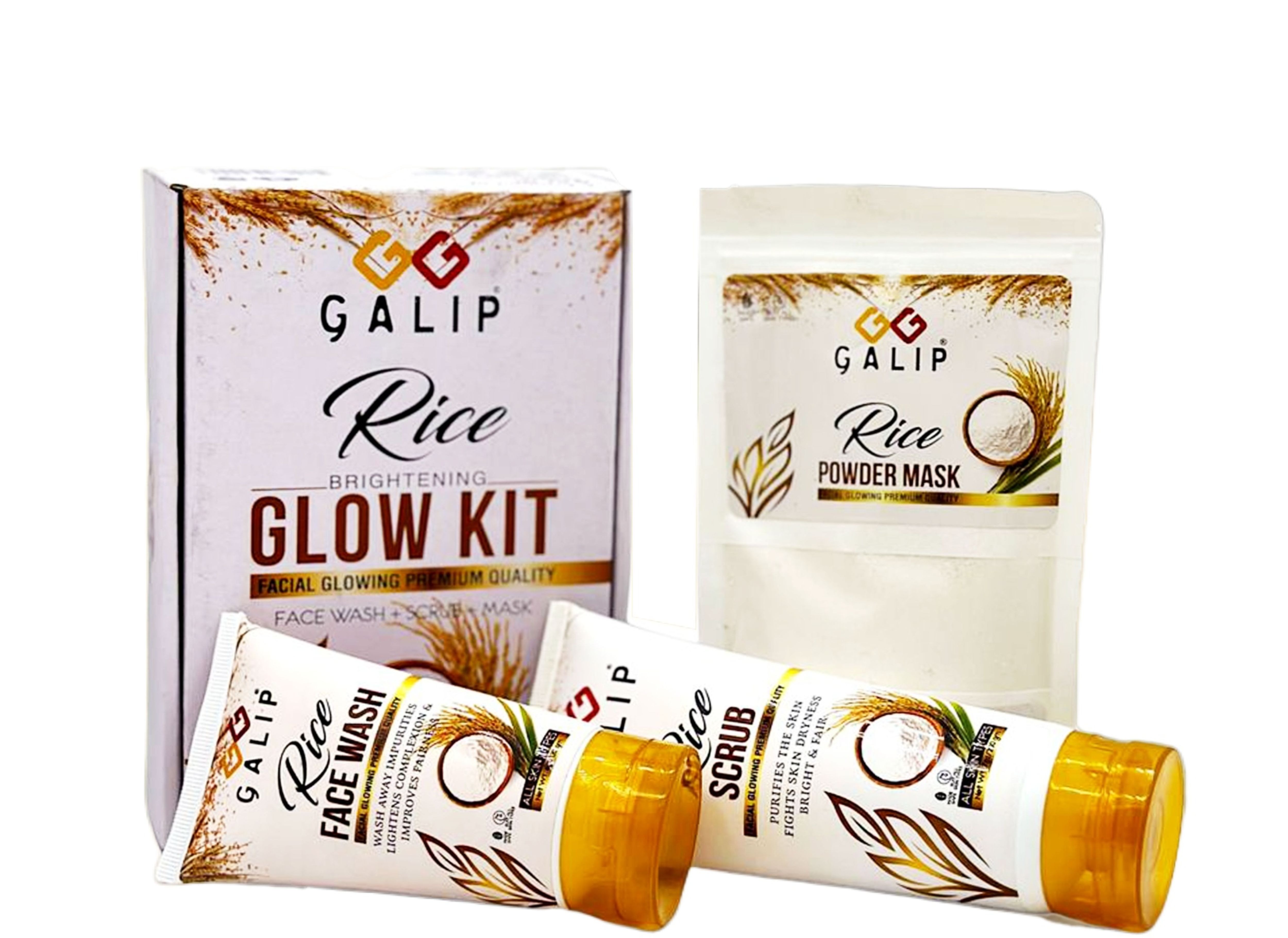 GALIP Rice Glow Kit - Korean Glow Mask - Korean Glow Kit | Best Quality Skin Care Kit - Beauty Kit buy online in Pakistan