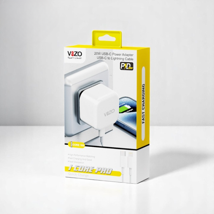 iCore Pro – Premium 3-Pin iPhone Charger with Original Lightning Cable | Best Quality iphone Charger | Vizo iCore Pro - IOS Charger buy online in Pakistan