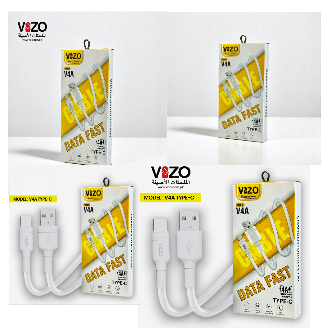 V4A Type-C Fast Charging Cable | Type-C Charging Cable | Fast Charging Cable | Type-C Cable | V4A Cable For Mobile Phone buy online in Pakistan