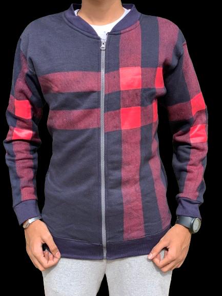 Men's Stylish Zipper Jacket with Contrast Checked Zipper | Jacket For Men's & Boys | Stylish Jacket For Formal & Casual Wear | Checked Design Jacket