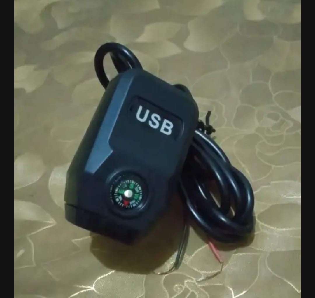 Motorcycle USB Charger with Compass – Fast Charging, Waterproof, 36-105V – Universal for Motorcycles & E-Bikes buy online in Pakistan