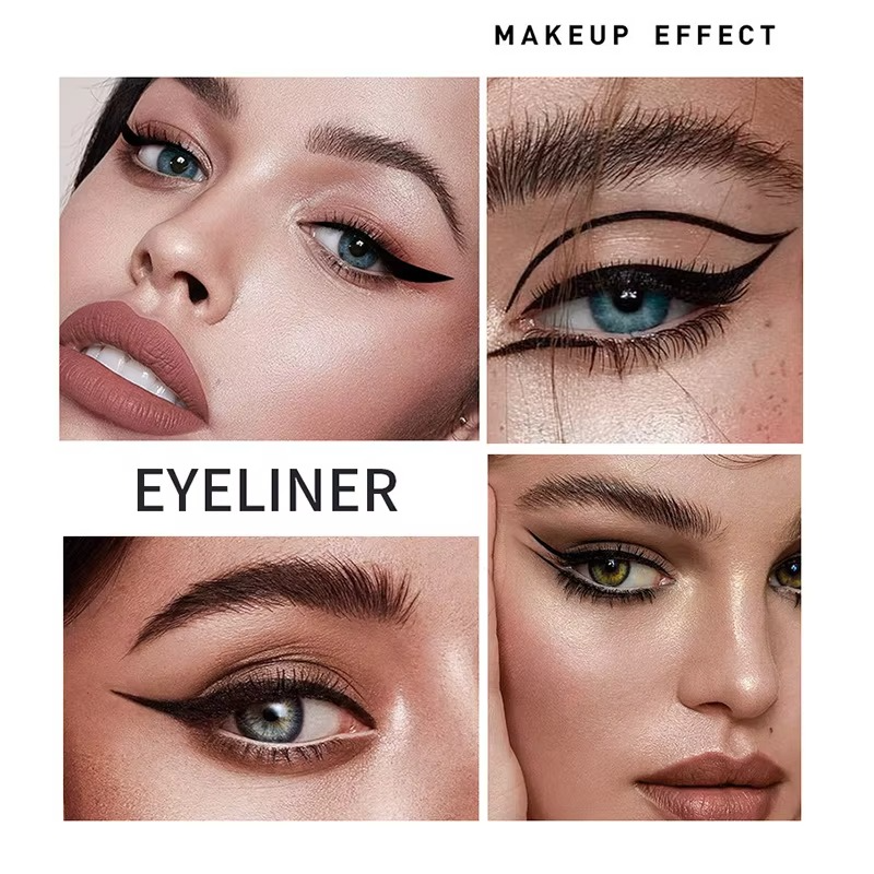 2 in 1 Winged Stamp Liquid Eyeliner Pencil Waterproof Fast Dry Lasting Black Eye Liner Pen | 2 in 1 Fit Colors Eyeliner For Girls | Eyeliner Pen