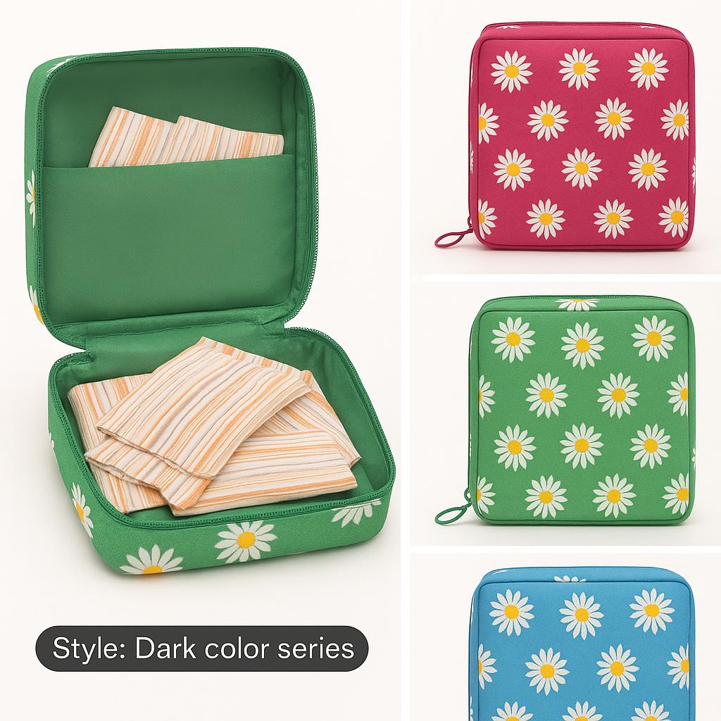 Women Portable Pouch Napkin Cosmetic Bags Organizer / Sanitary Pads Storage Bag / Ladies Makeup Bag Girls Hygiene Pad Bag (random Design & color) buy online in Pakistan