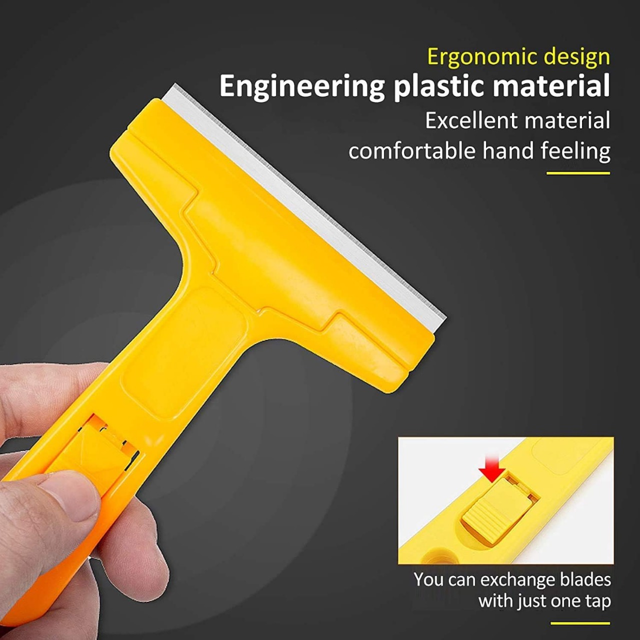 Heavy-Duty Razor Blade Scraper Tool for Removing Labels, Stickers, Caulk, Adhesive & Paint – Multipurpose Cleaning T...