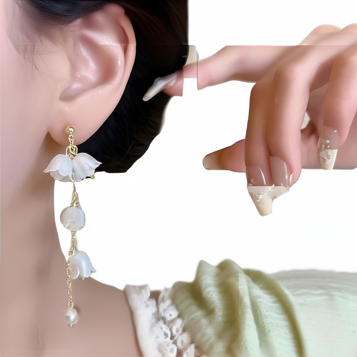 Pearl Korean Flower Earrings for Women – Elegant White Floral Design with Classic Pearl Detailing | Stylish Fashion Jewelry for Parties, Weddings, and Daily Wear | AWJ-998 buy online in Pakistan