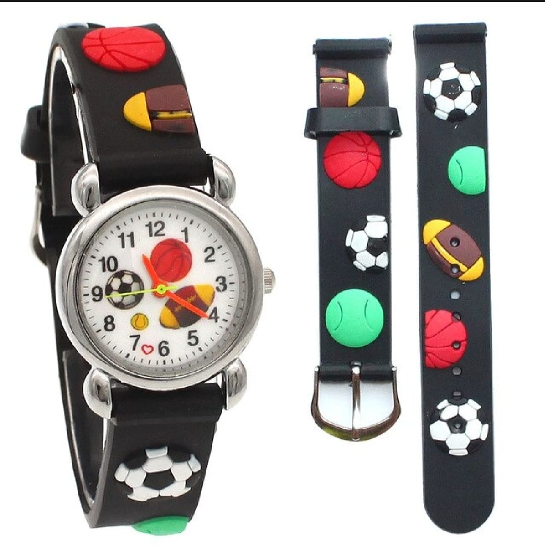High Quality Cute Football Cartoon Children Watch Girls Rubber Kids Watches Boys Silicone Quartz Wristwatches (Random-Colour) buy online in Pakistan