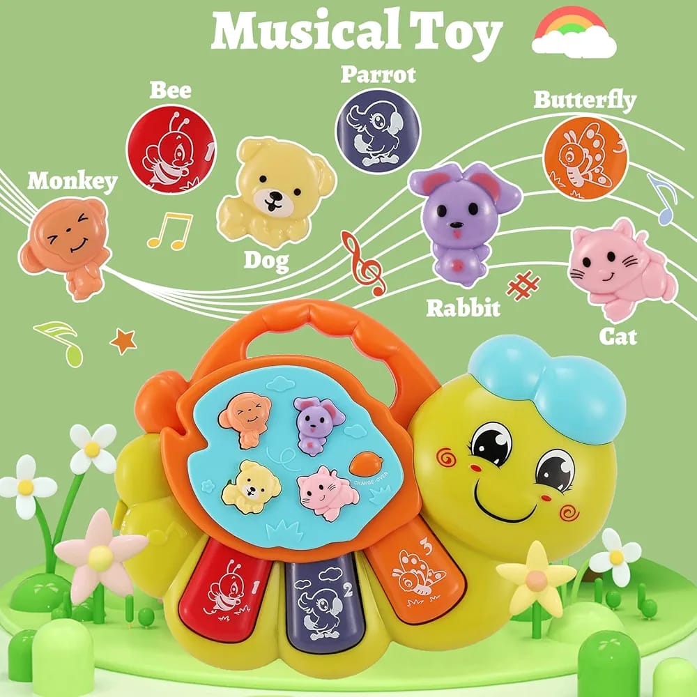 TOEY PLAY Baby Toy with Caterpillar for 12+ Months, Musical Piano Keyboard with Songs, Lights and Animal Sounds, Interactive Toys for Early Learning, Gifts for Little Kids, Boys, Girls 1 Year buy online in Pakistan